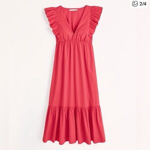 NWOT Abercrombie & Fitch Pink Flutter Midi Dress
